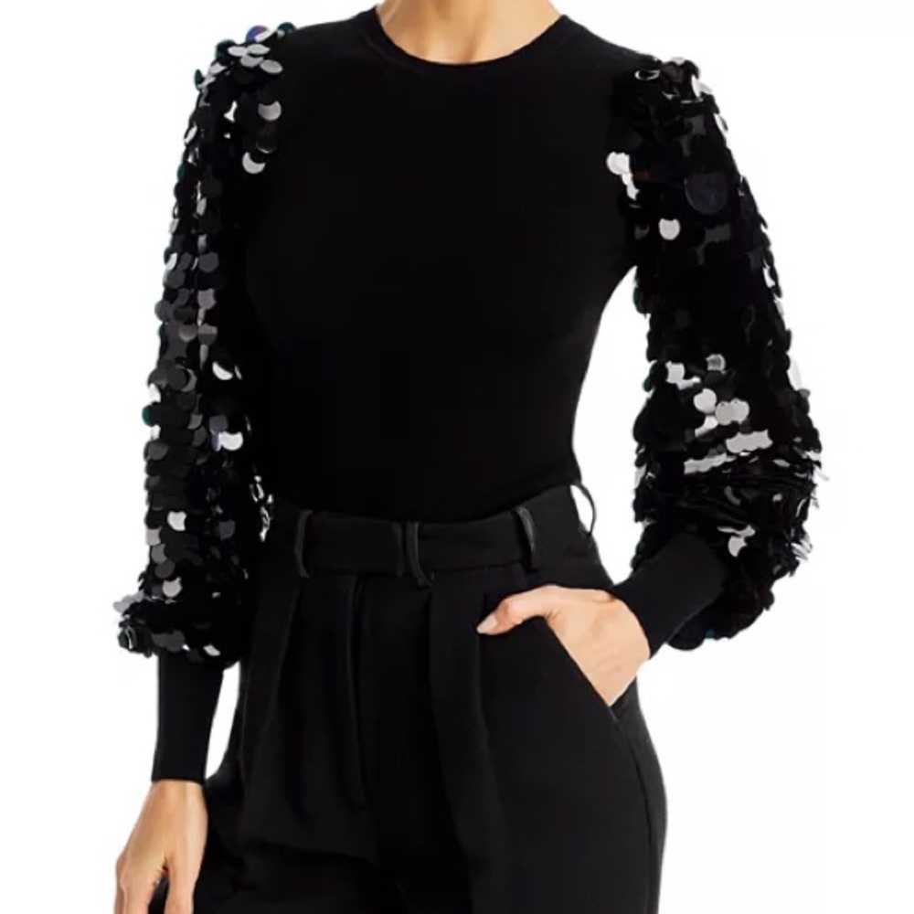 MILLY
Pailette Sequin Sleeve Sweater NWT size Med